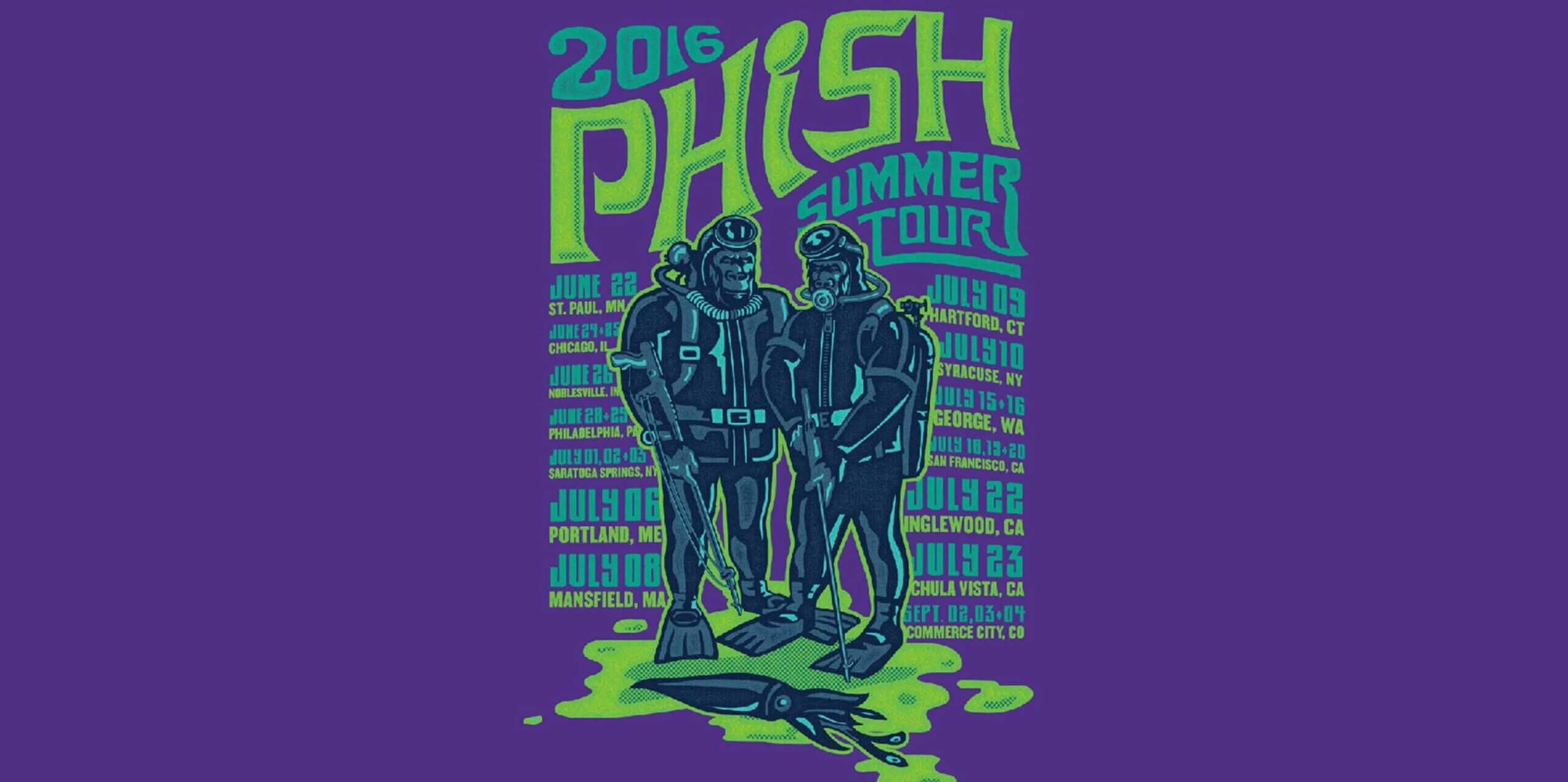 A concert poster for the 2016 Summer Tour for Phish